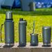 Kit Copo Térmico com Tampa 500ml e Garrafa Térmica 650ml Tampa Dupla Inox Everest Soprano Cinza