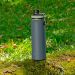 Kit Copo Térmico com Tampa 500ml e Garrafa Térmica 650ml Tampa Dupla Inox Everest Soprano Cinza