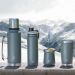 Kit Copo Térmico com Tampa 500ml e Garrafa Térmica 650ml Tampa Dupla Inox Everest Soprano Cinza