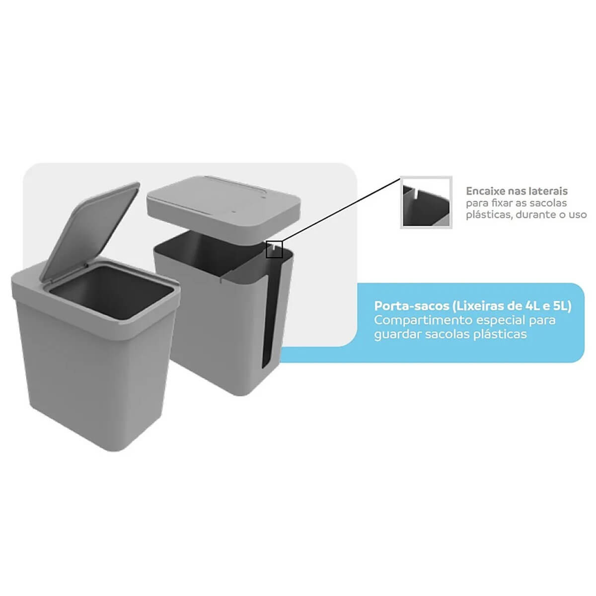 Lixeira de Banheiro 5L Basurero com Porta Saco Tampa Open Stop Soprano Rosa