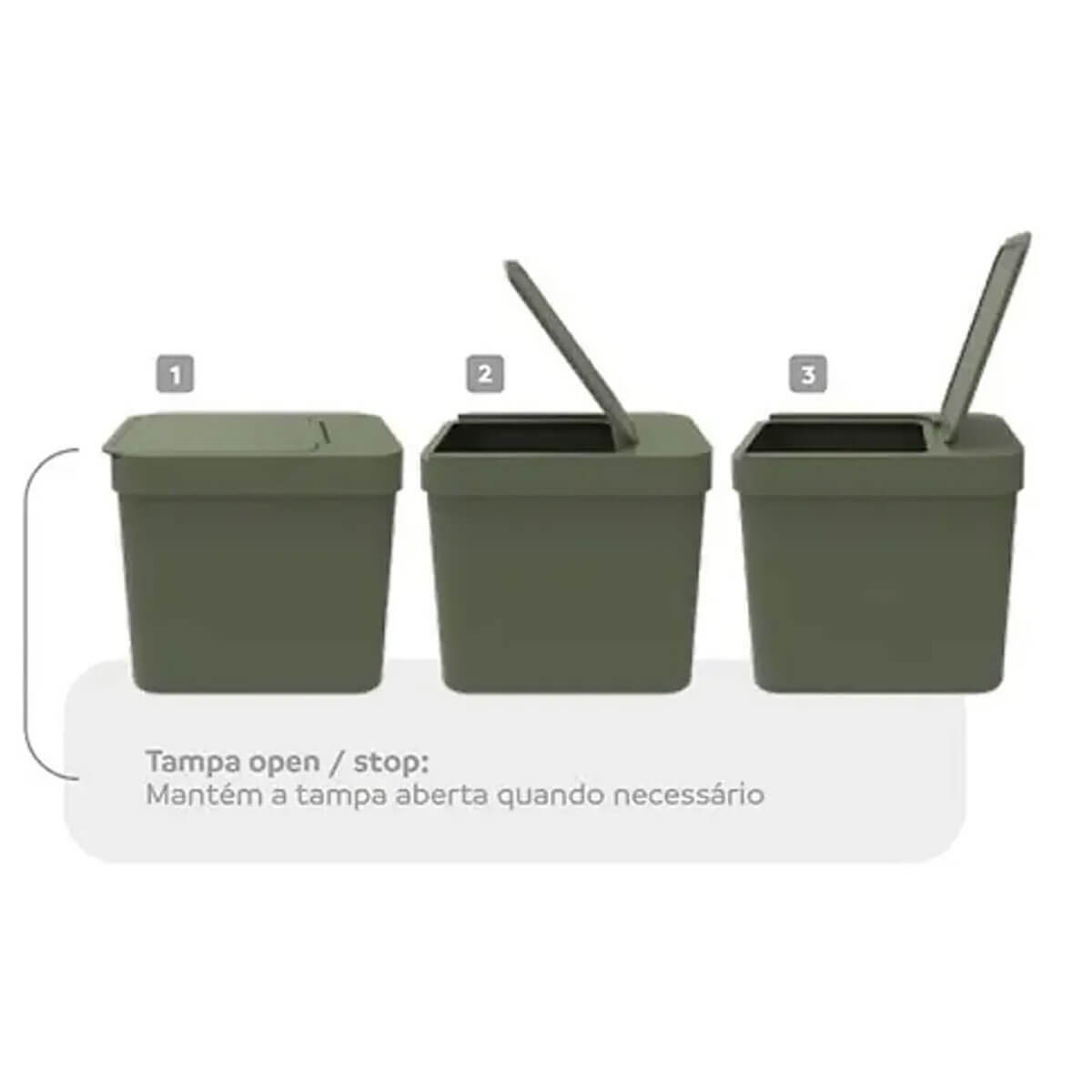 Lixeira de Banheiro 5L Basurero com Porta Saco Tampa Open Stop Soprano Rosa