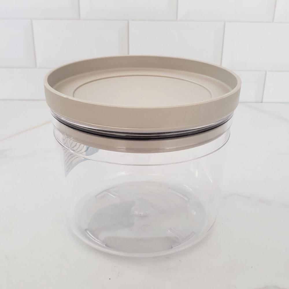 Pote Hermético Porta Mantimentos 1 Litro Transparente com Tampa Plástico Soprano Cinza
