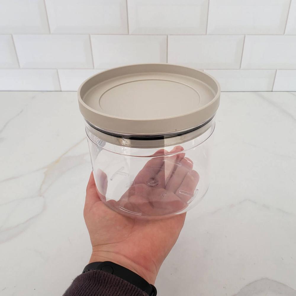 Pote Hermético Porta Mantimentos 1 Litro Transparente com Tampa Plástico Soprano Cinza