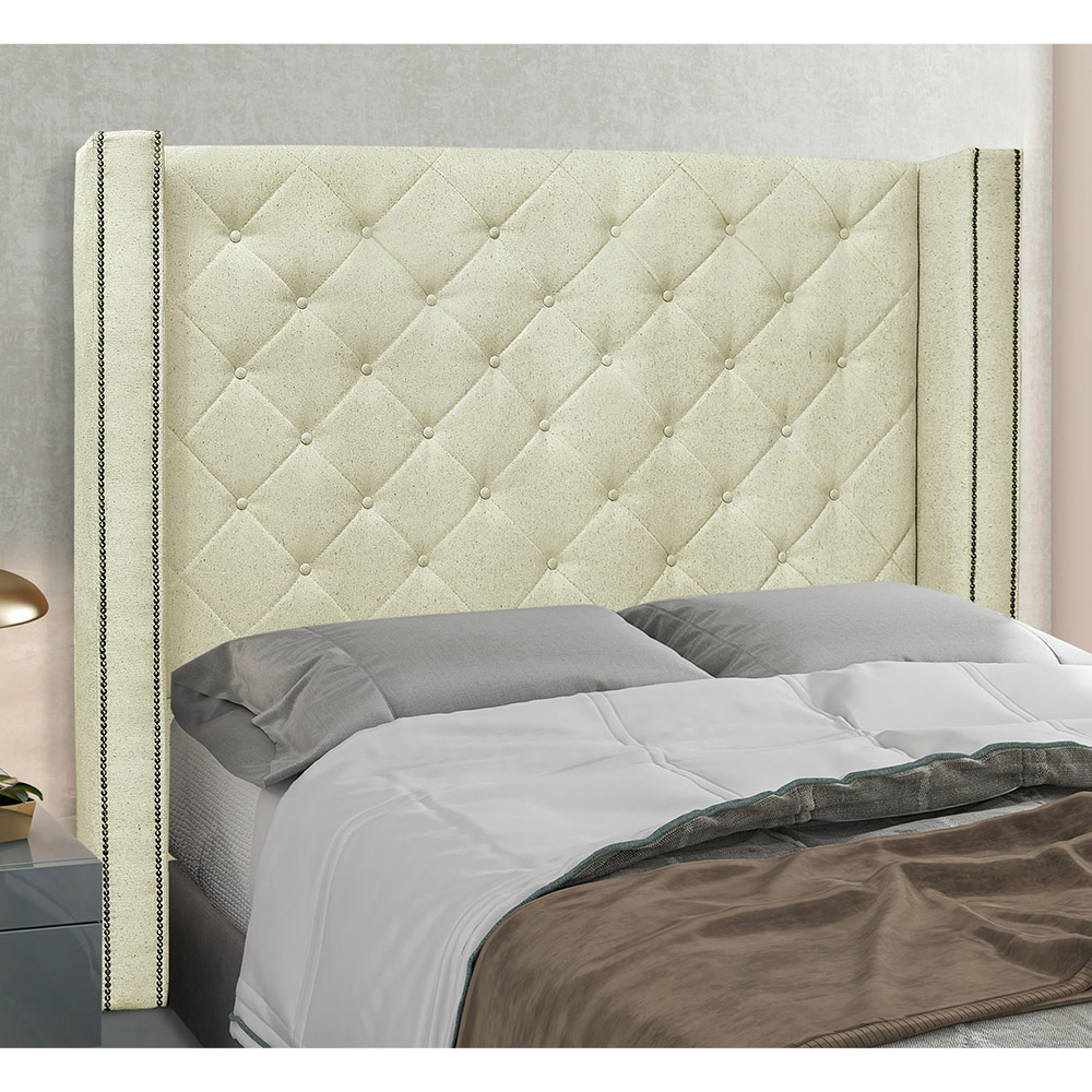 Cabeceira King 195 cm Vicenza Linho Rustico Natural - SSX Multicoisas