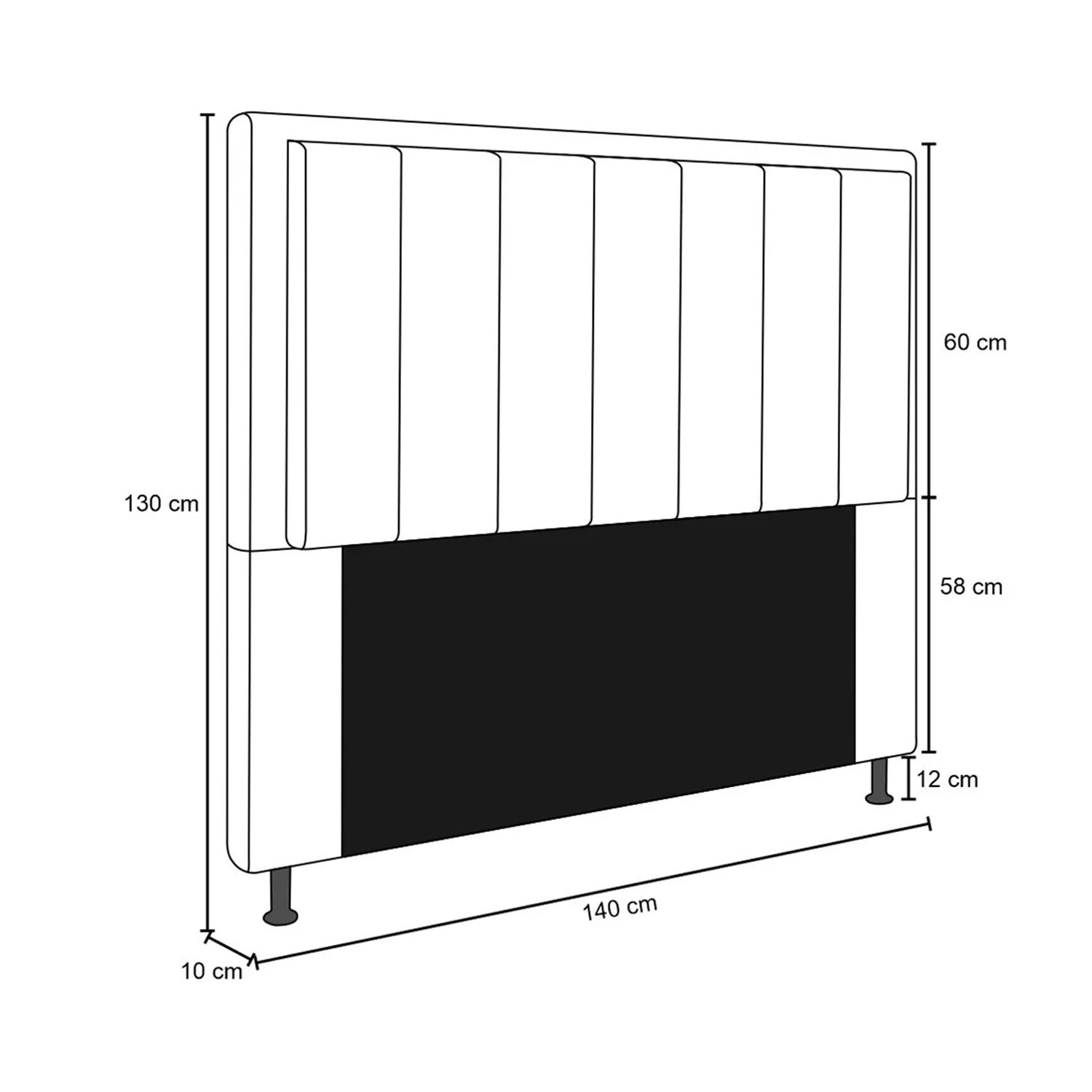 Cabeceira Opala Cama Box Casal 140cm Linho Bege - SSX Multicoisas
