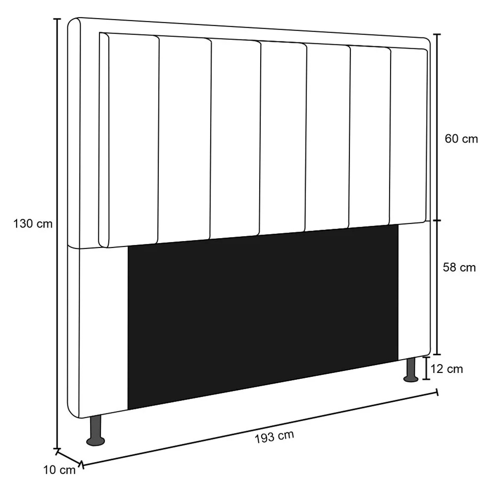 Cabeceira Opala Cama Box King 193cm Linho - SSX Multicoisas