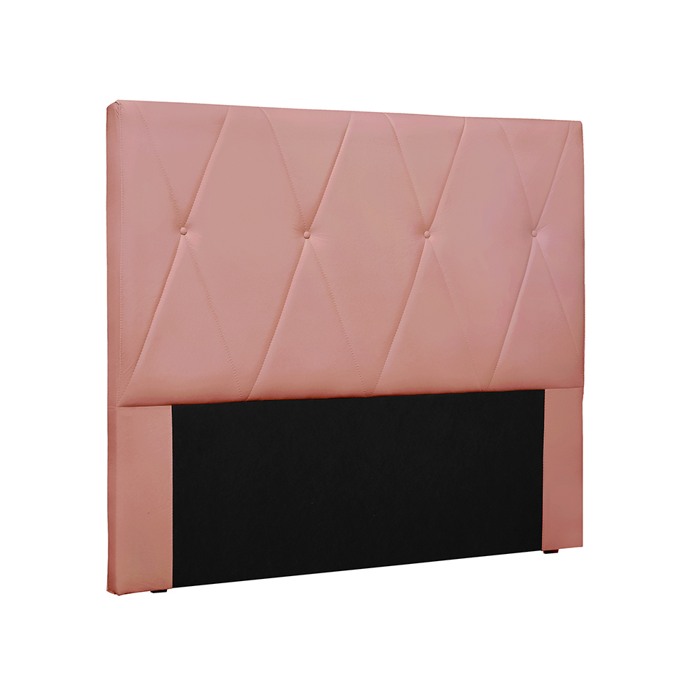 Cabeceira Casal Aquilla Veludo Rosa