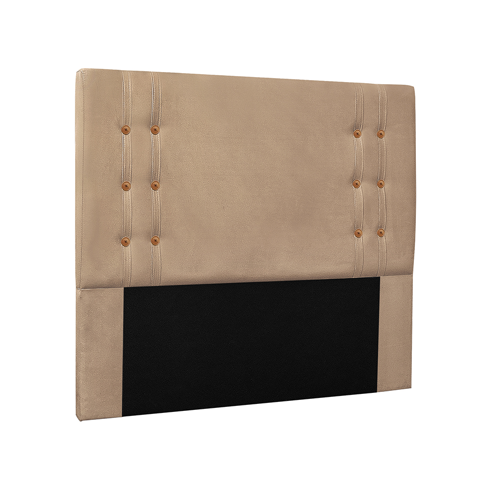 Cabeceira Casal Gênova Suede Bege