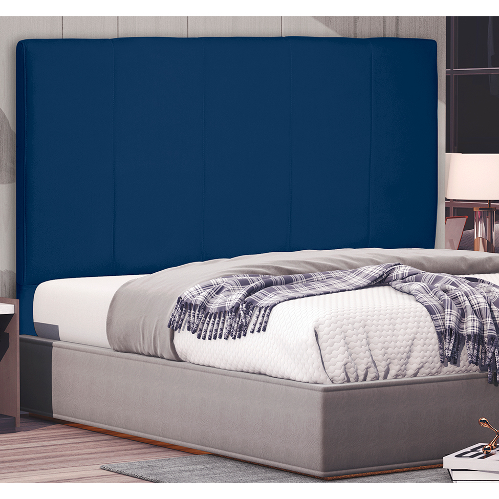 Cabeceira Casal Ravenna Suede Azul