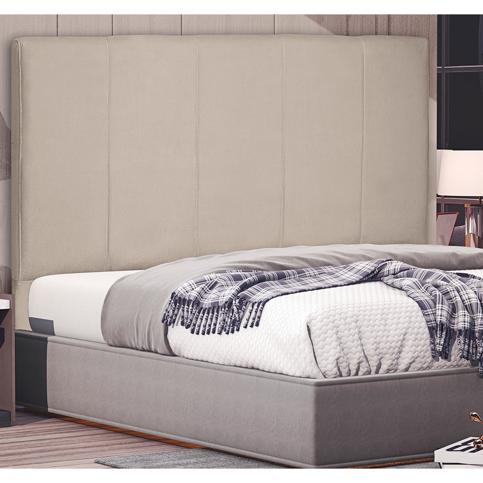 Cabeceira Casal Ravenna Suede Bege