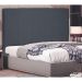 Cabeceira Casal Ravenna Suede Cinza