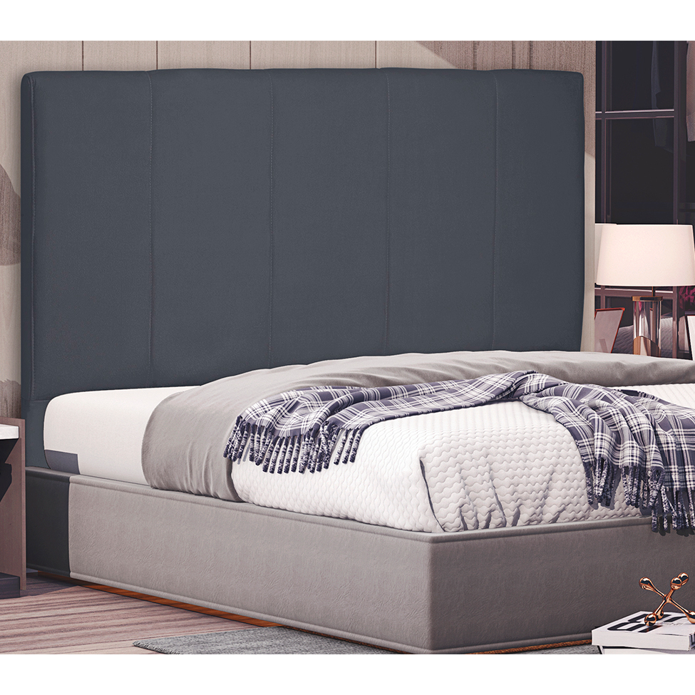 Cabeceira Casal Ravenna Suede Cinza