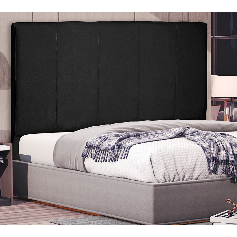 Cabeceira Casal Ravenna Suede Preta