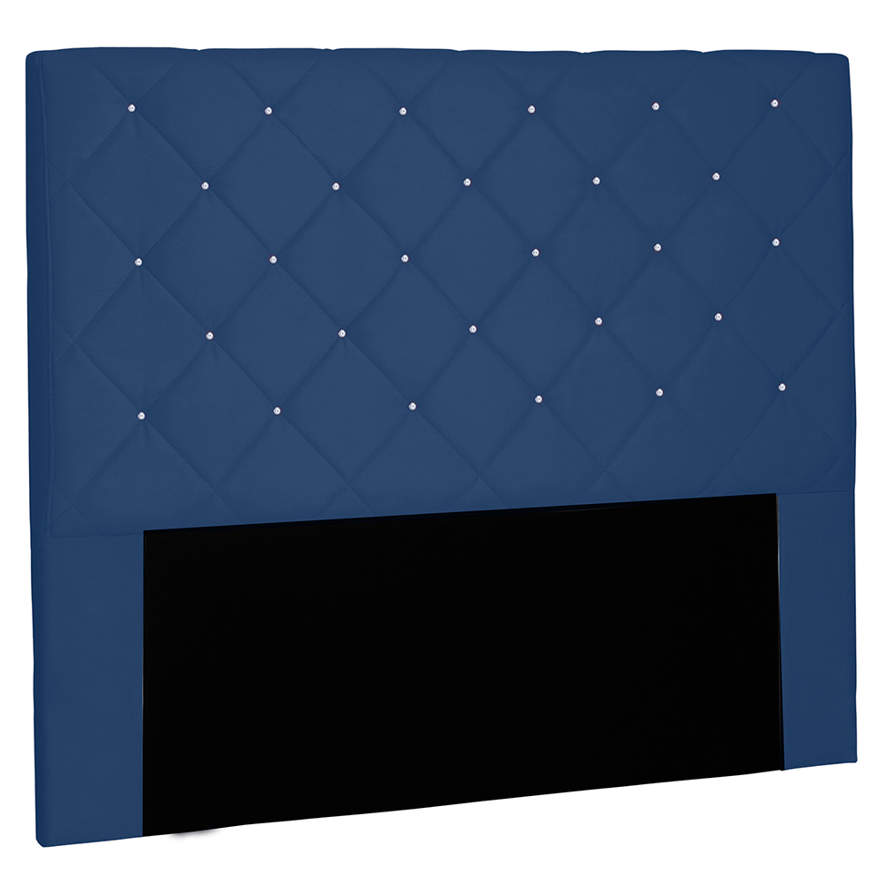 Cabeceira Casal Tânia Suede Azul