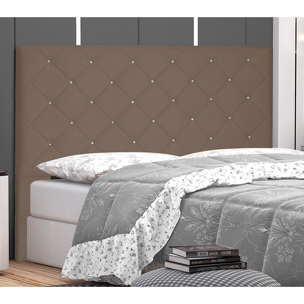 Cabeceira Casal Tânia Suede Caramelo