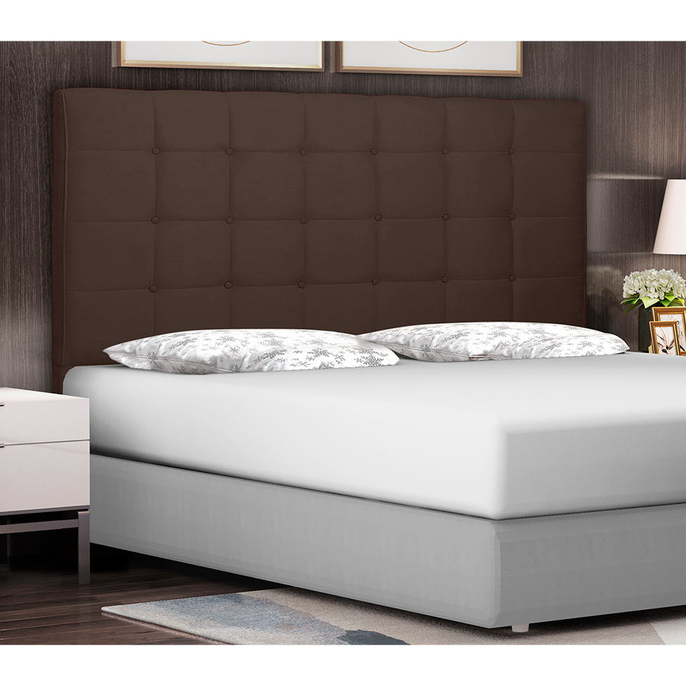 Cabeceira Casal Verona Suede Café