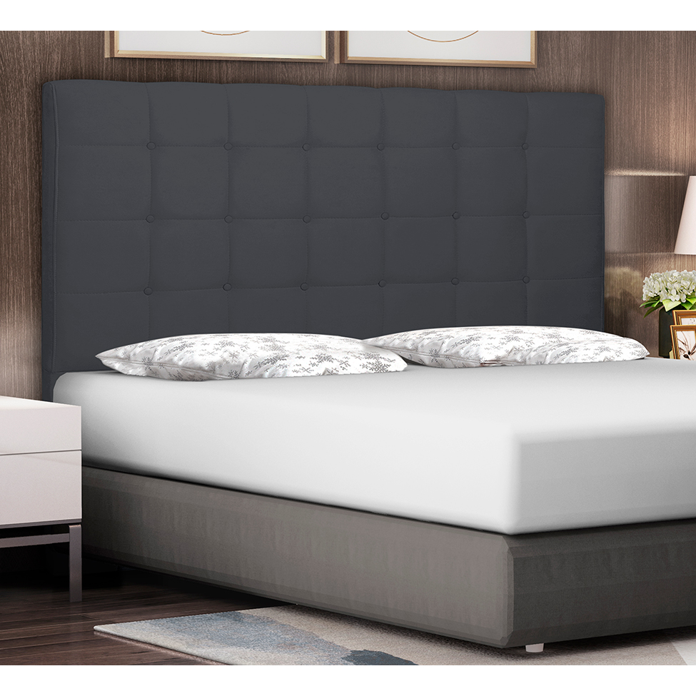 Cabeceira Casal Verona Suede Cinza