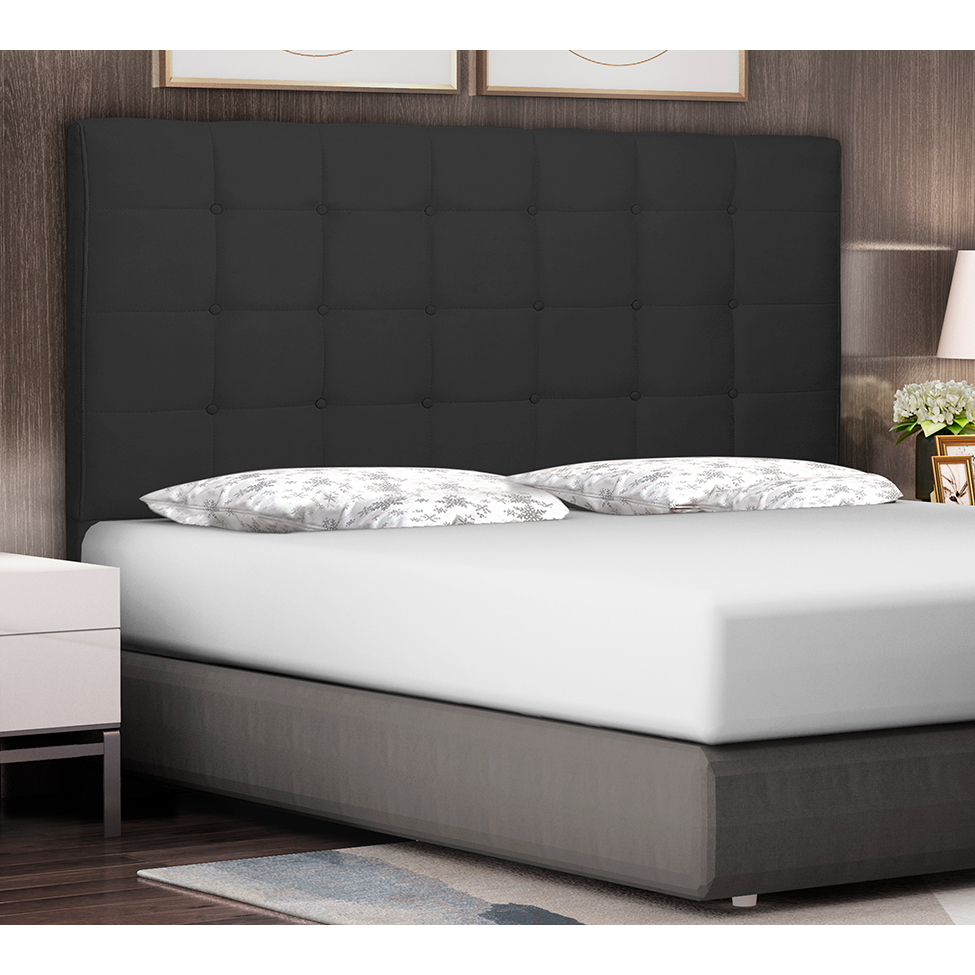 Cabeceira Casal Verona Suede Preta