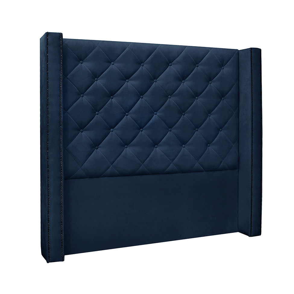 Cabeceira Casal Vicenza Suede Azul