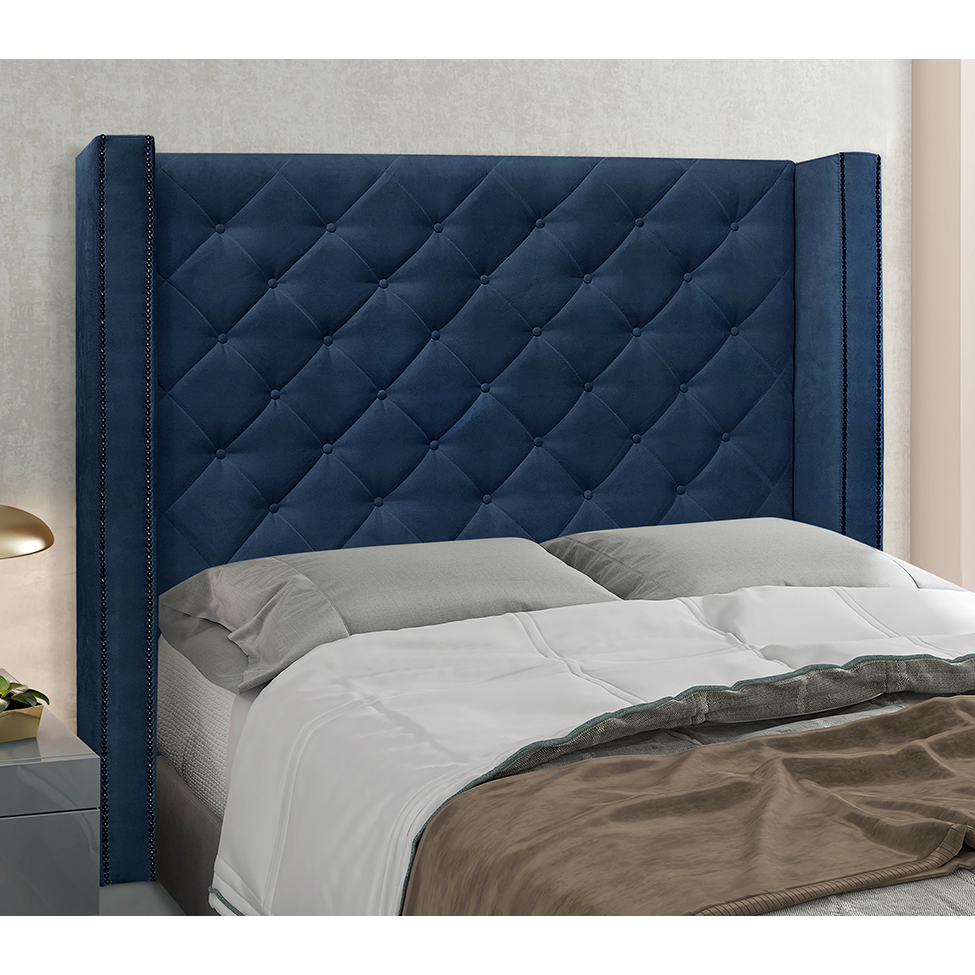 Cabeceira Casal Vicenza Suede Azul