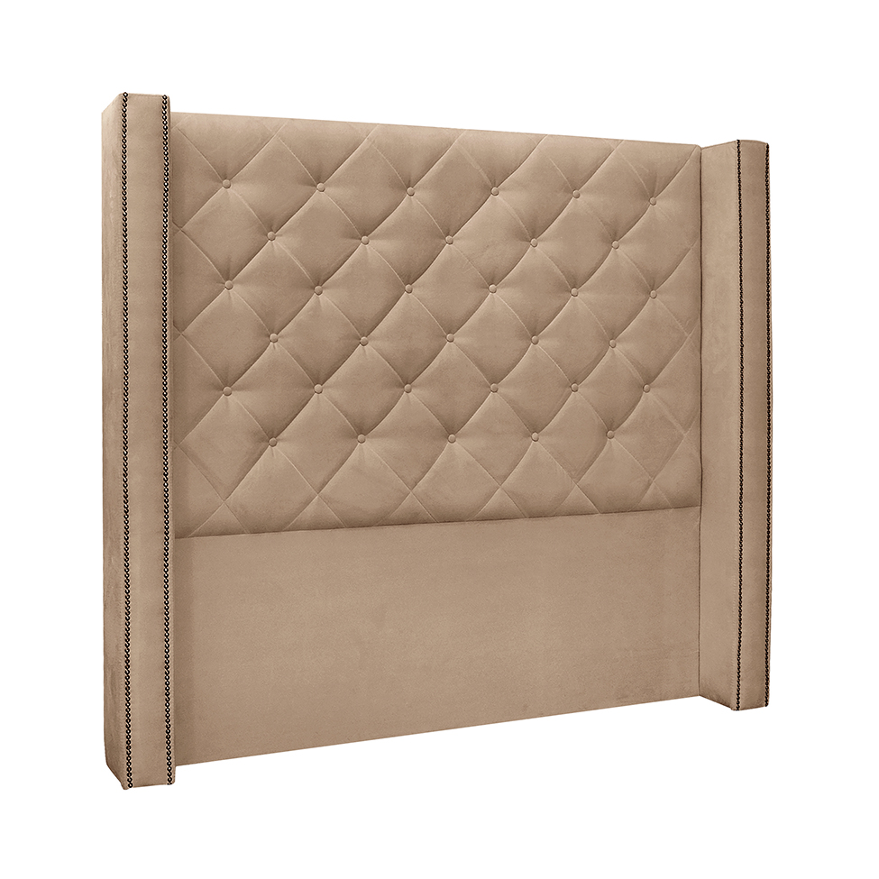 Cabeceira Casal Vicenza Suede Bege