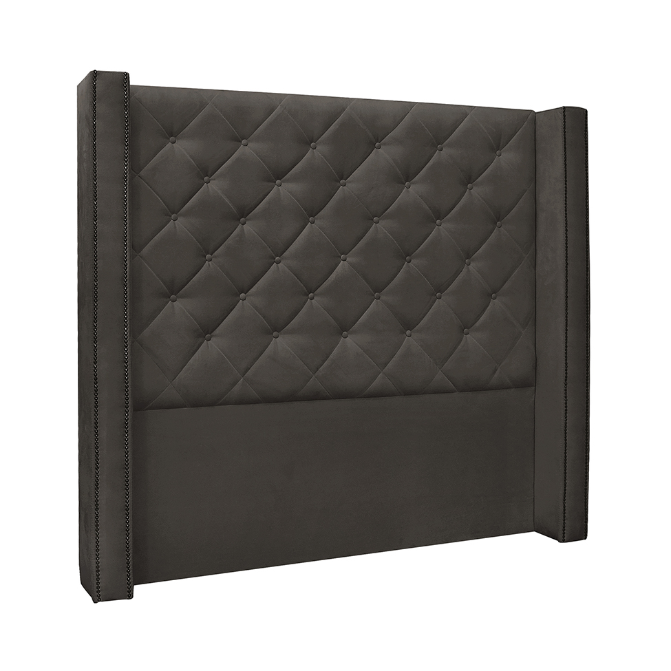 Cabeceira Casal Vicenza Suede Cinza