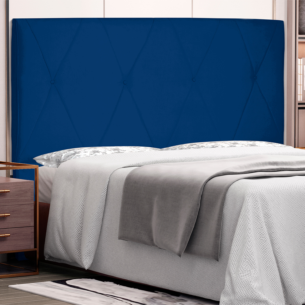 Cabeceira King Aquilla Suede Azul