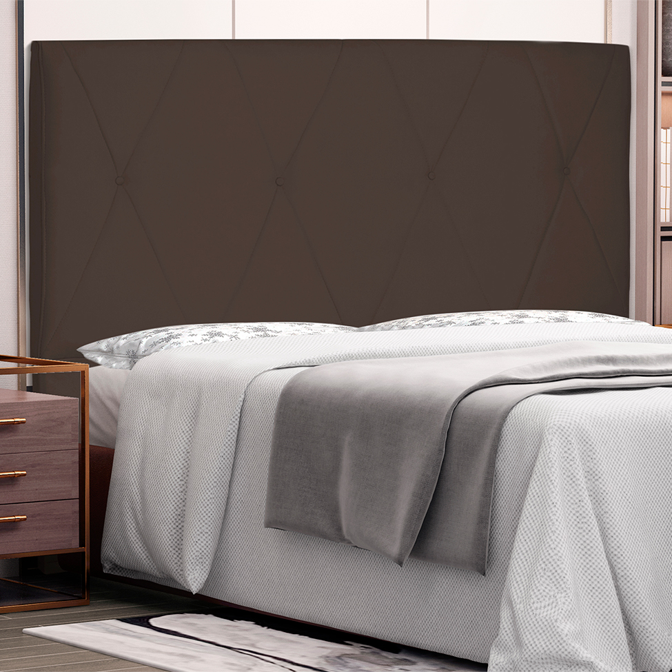 Cabeceira King Aquilla Suede Café