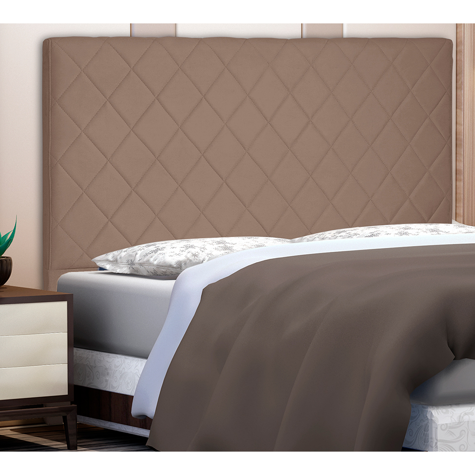 Cabeceira King Esmeralda Suede Caramelo