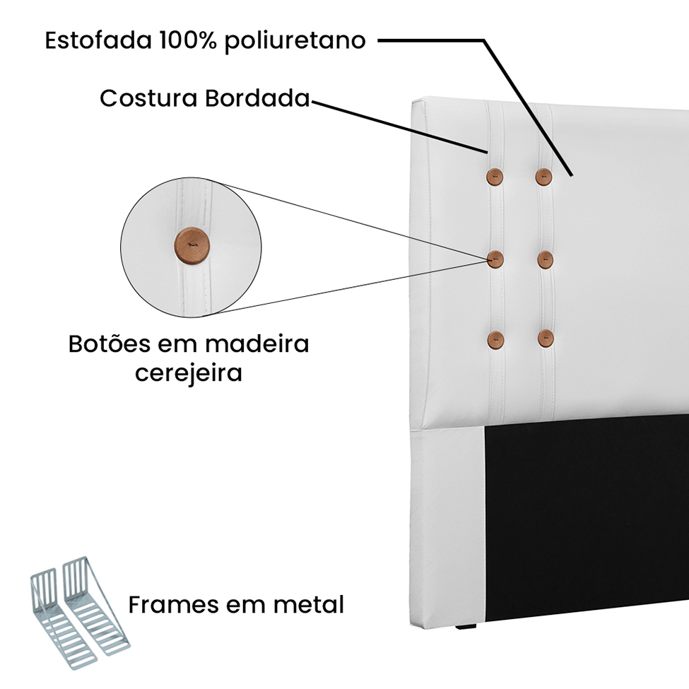 Cabeceira King Gênova Poliuretano Branca