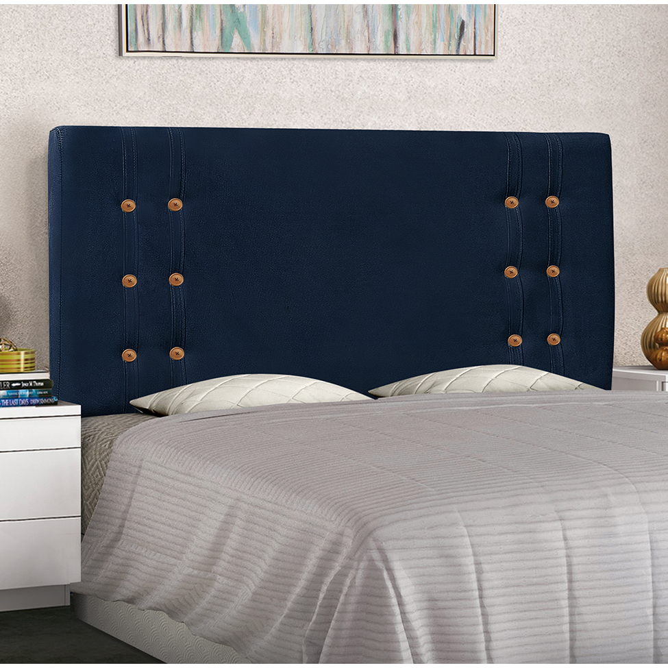 Cabeceira King Gênova Suede Azul
