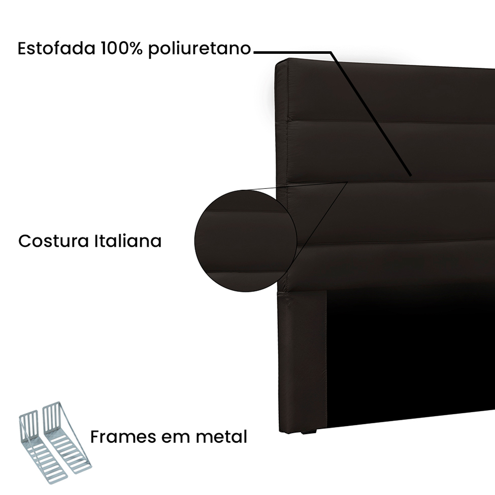 Cabeceira King La Italiana Poliuretano Marrom