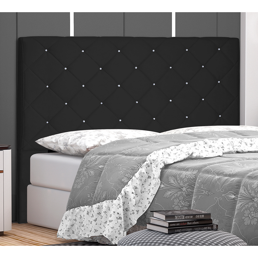 Cabeceira King Tânia Suede Preta