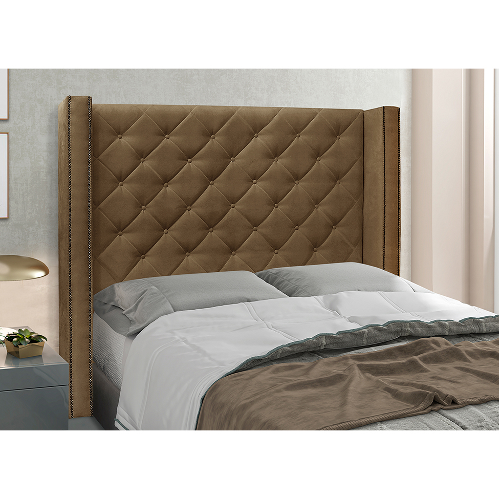 Cabeceira King Vicenza Suede Caramelo