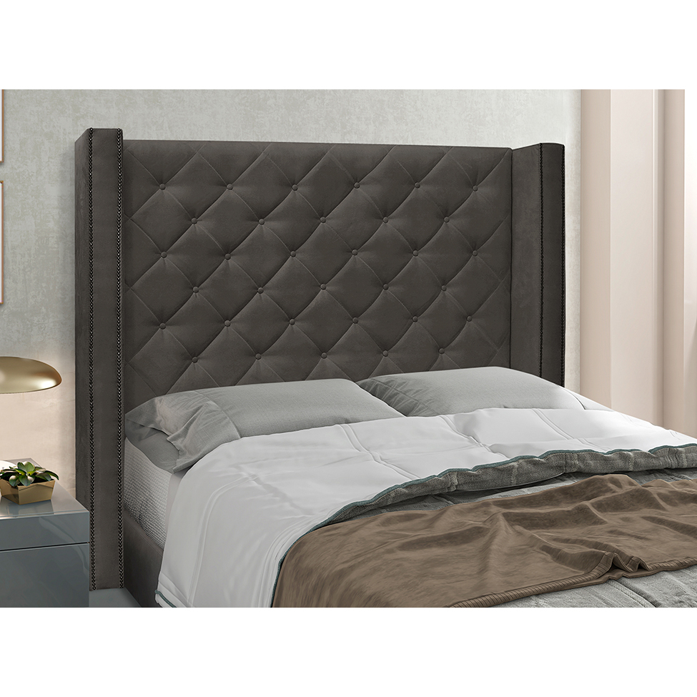 Cabeceira King Vicenza Suede Cinza
