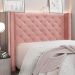 Cabeceira King Vicenza Veludo Rosa