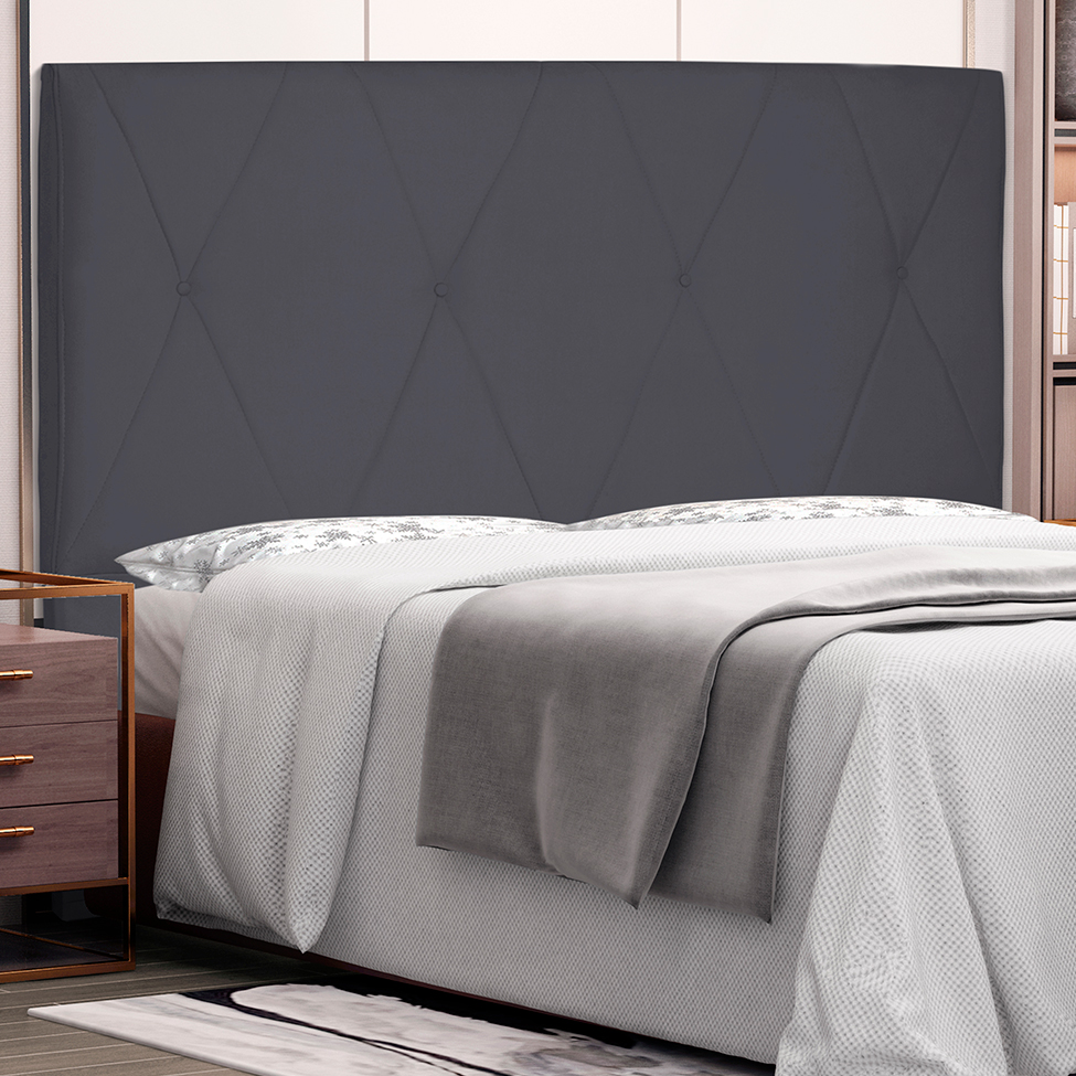 Cabeceira Queen Aquilla Suede Cinza