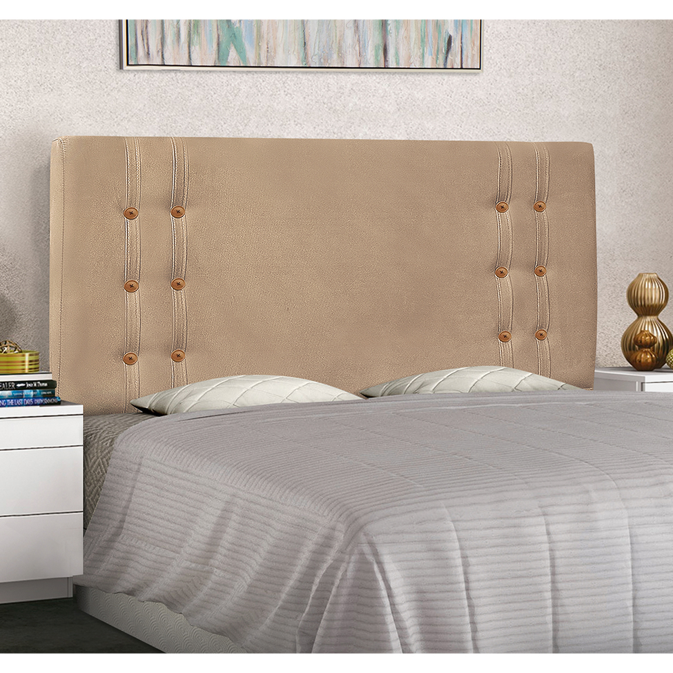 Cabeceira Queen Gênova Suede Bege