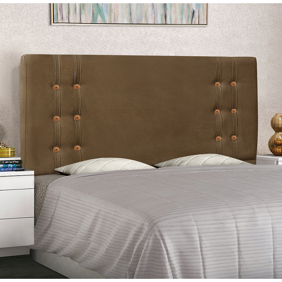 Cabeceira Queen Gênova Suede Caramelo