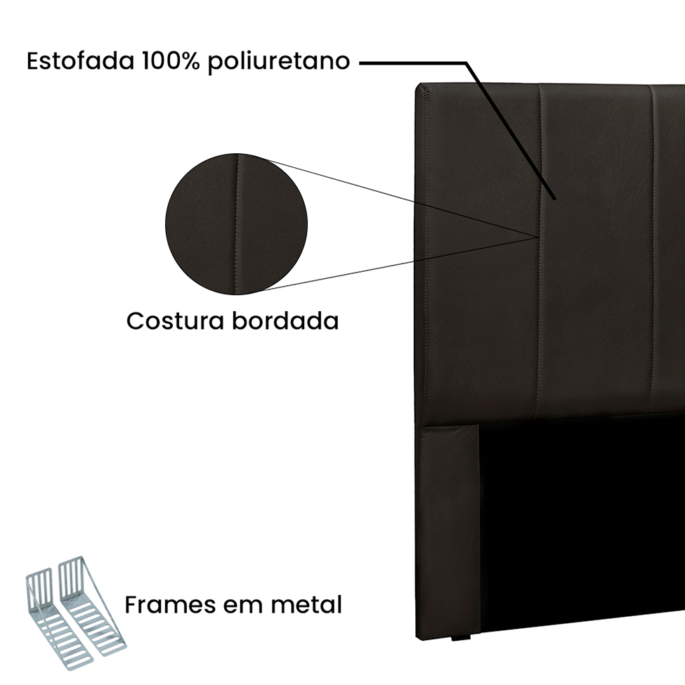 Cabeceira Queen Ravenna Poliuretano Marrom