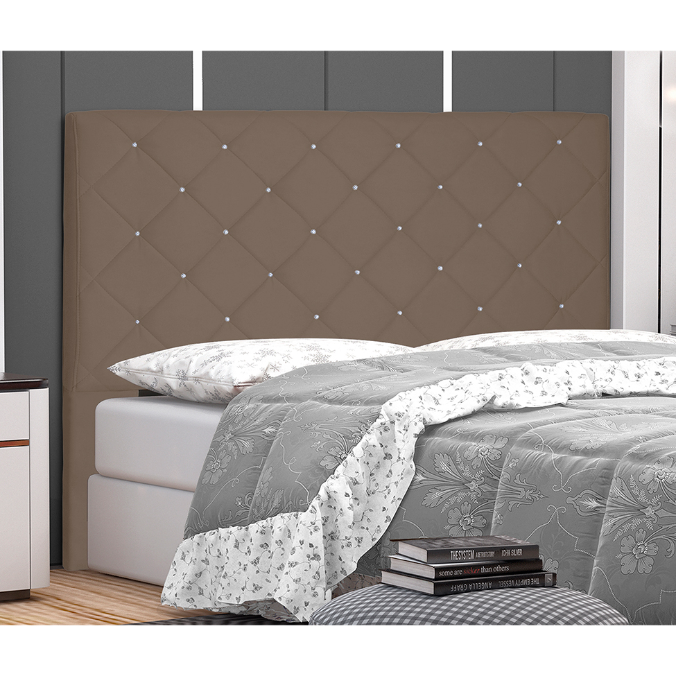 Cabeceira Queen Tânia Suede Caramelo