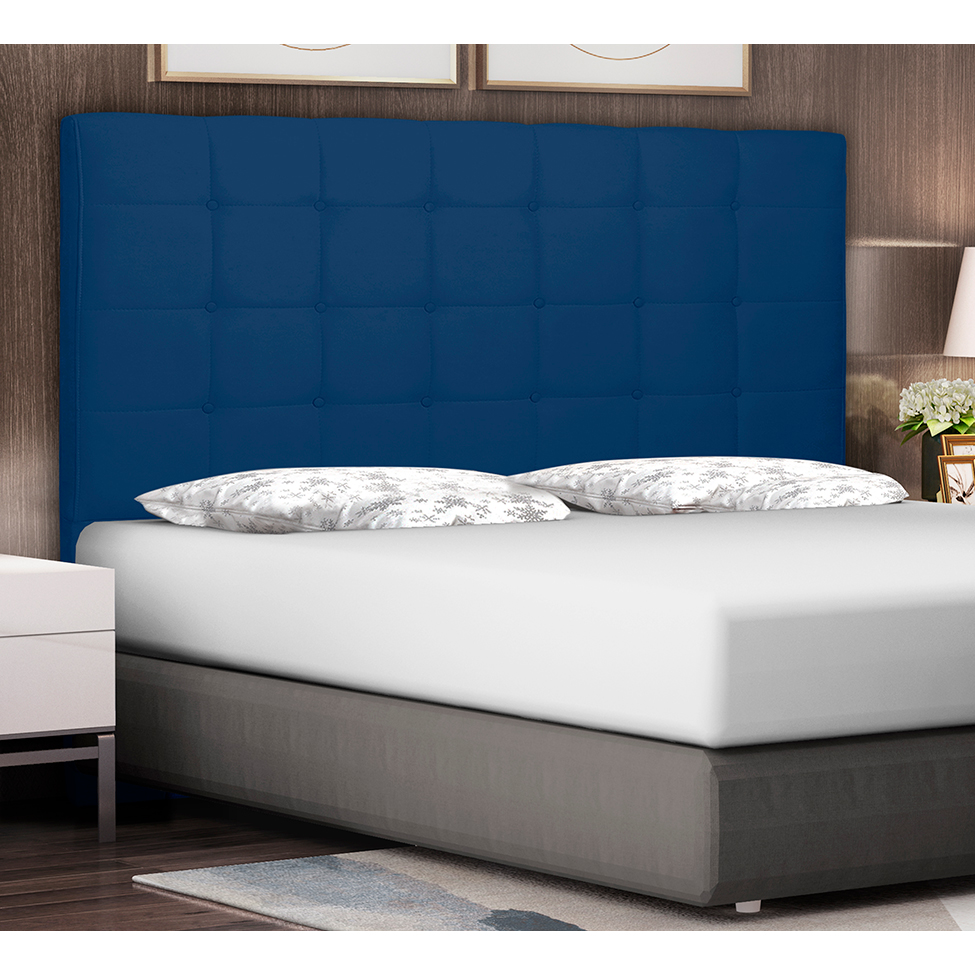 Cabeceira Queen Verona Suede Azul