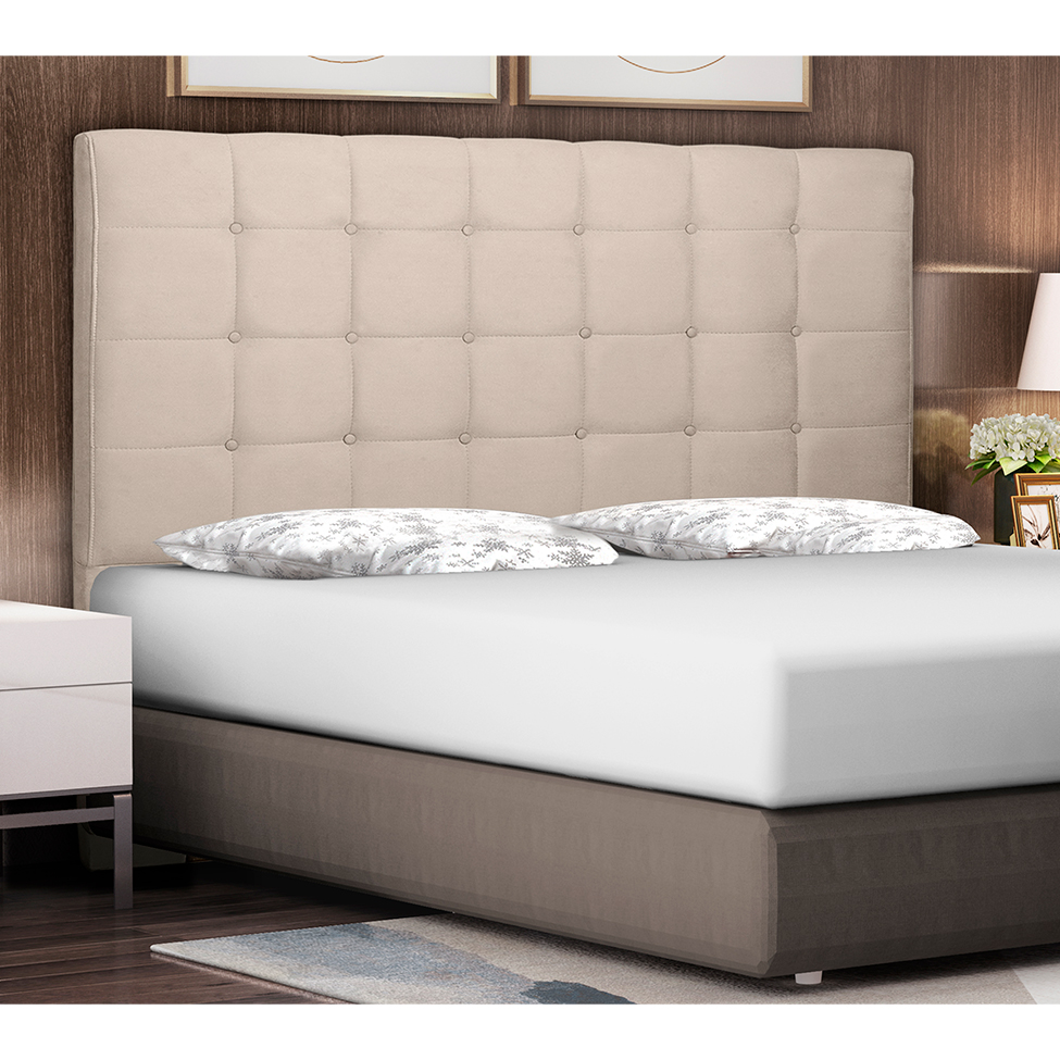 Cabeceira Queen Verona Suede Bege