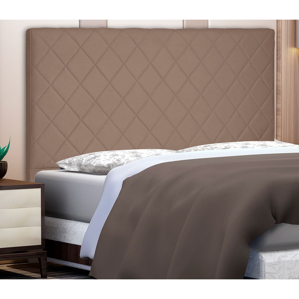 Cabeceira Solteiro Esmeralda Suede Caramelo