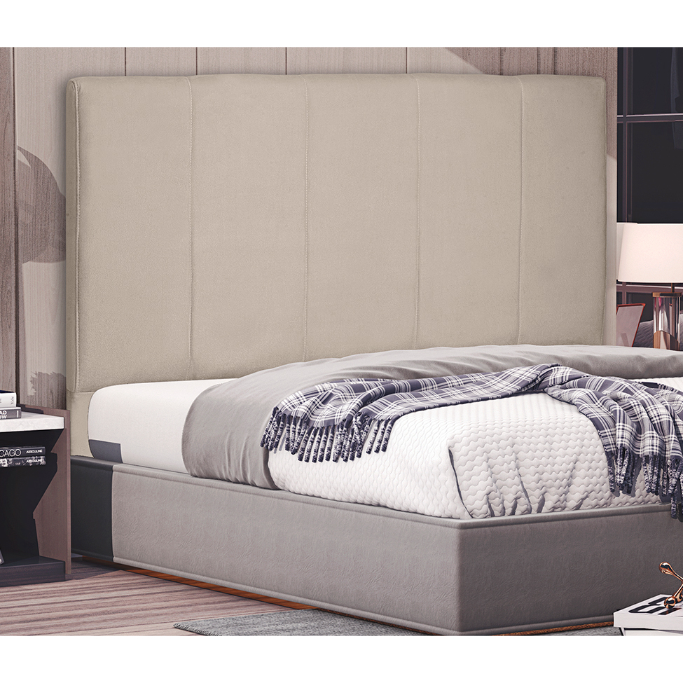 Cabeceira Solteiro Ravenna Suede Bege