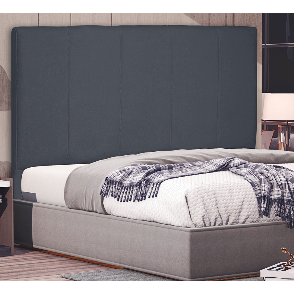 Cabeceira Solteiro Ravenna Suede Cinza