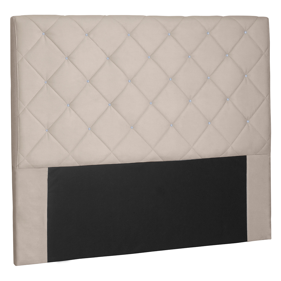 Cabeceira Solteiro Tânia Suede Bege