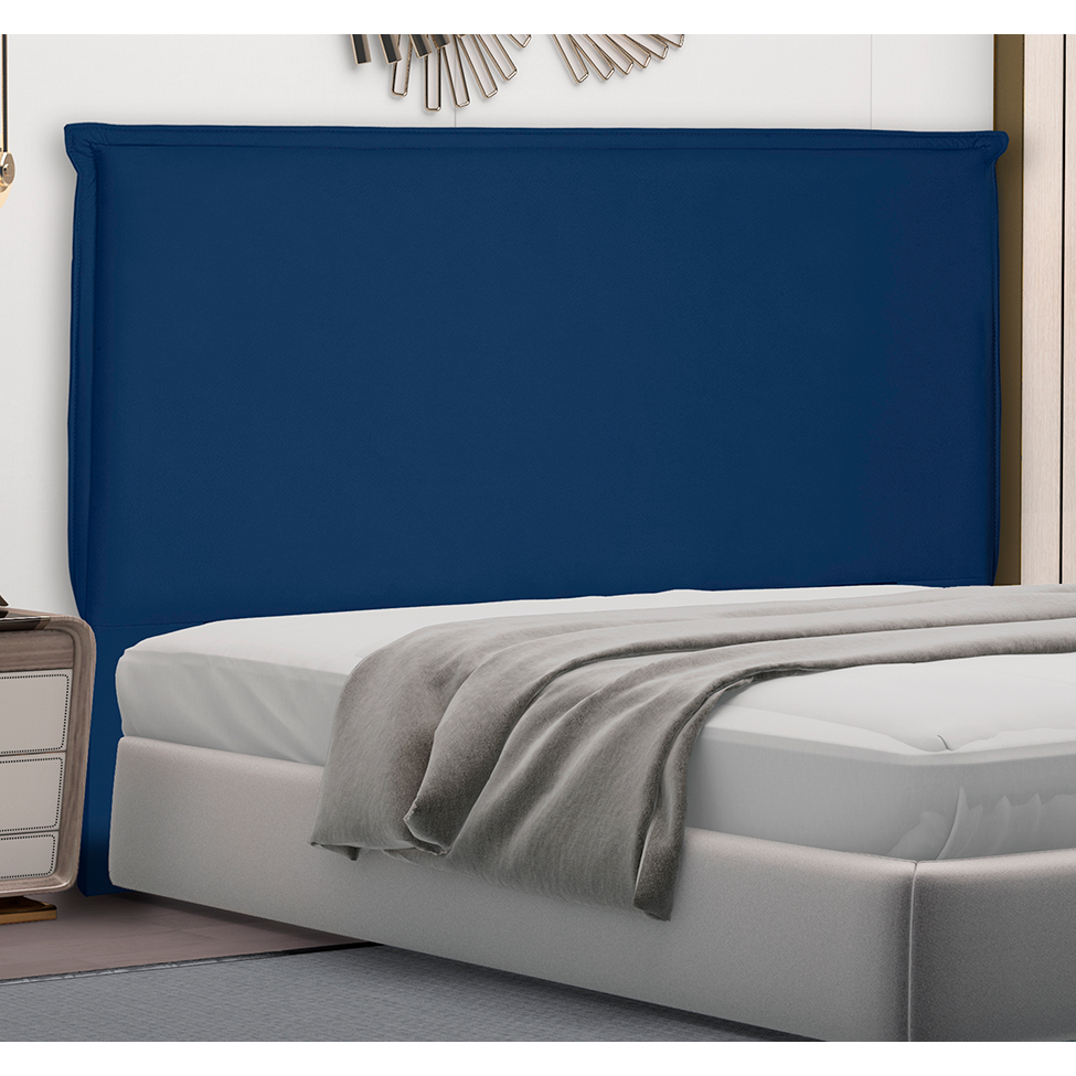 Cabeceira Solteiro Veneza Suede Azul