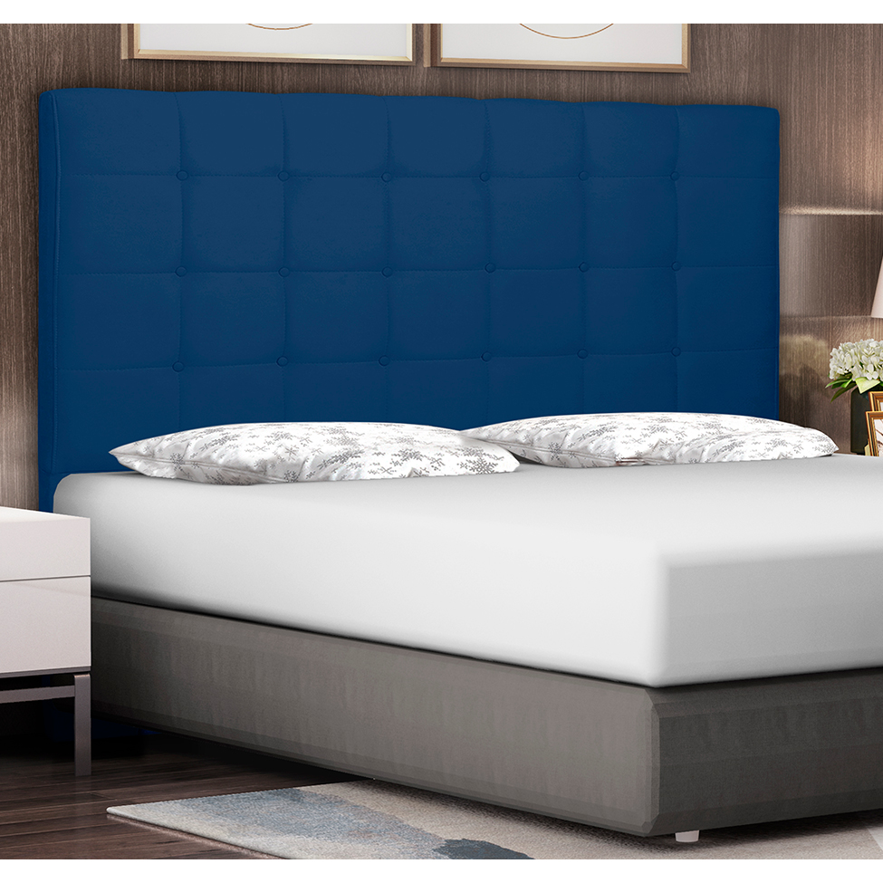 Cabeceira Solteiro Verona Suede Azul