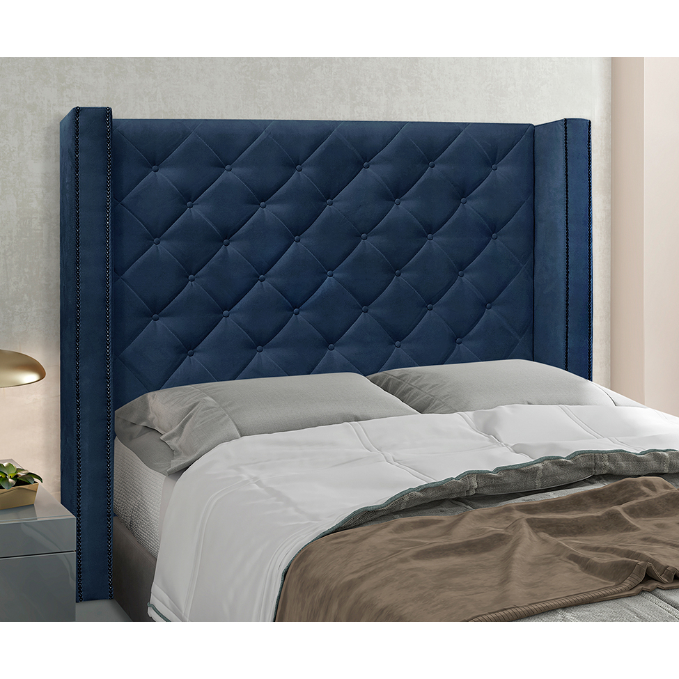 Cabeceira Solteiro Vicenza Suede Azul